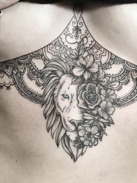 35 Sexy Underboob and Sternum Tattoos for Women - The Trend Spotter