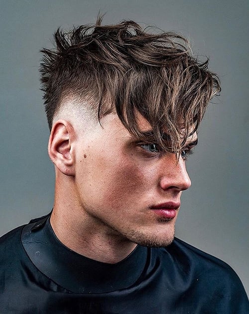 Burst Fade +messy Fringe