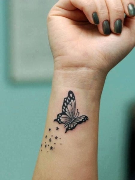 Butterflies And Star Tattoo