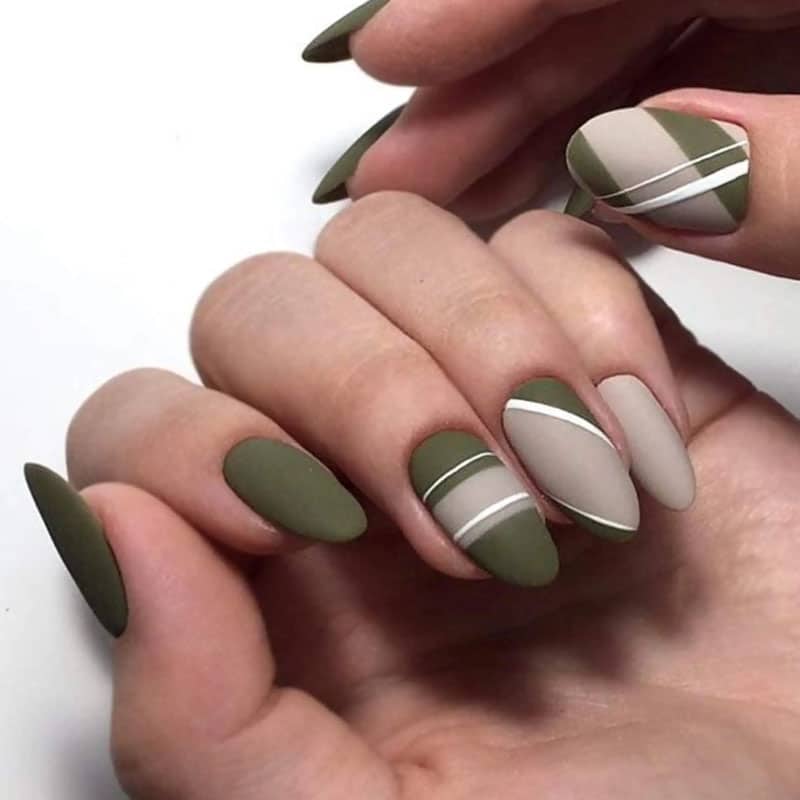 Matte Green Nails