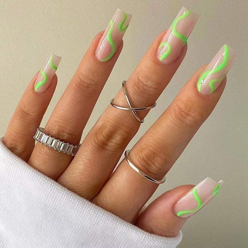 Neon Green Nails Design