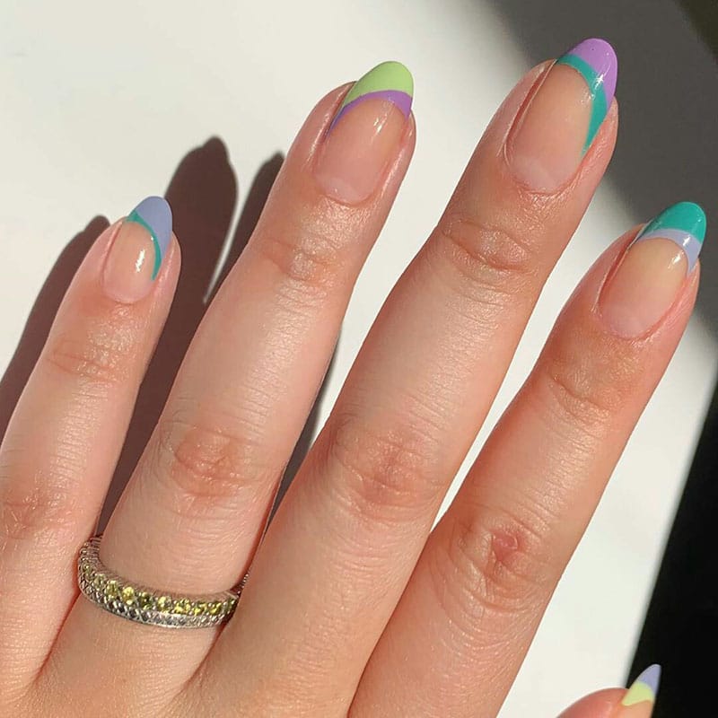 Purple Green Nails