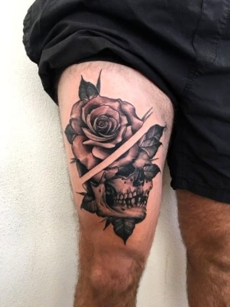 Tattoo uploaded by Endy  Custom skeleton hand and rose tattoo  Tattoodo