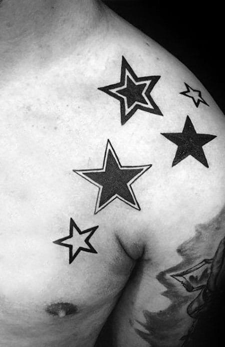 Tatuaje de Estrella de Hombro para Hombre