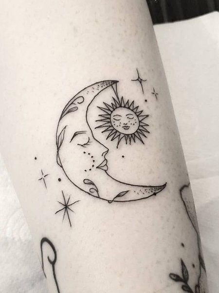 Sun Moon And Star Tattoo