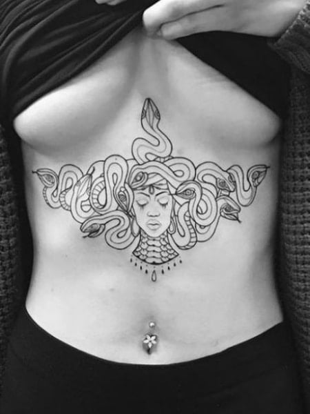 35 Sexy Underboob and Sternum Tattoos for Women - The Trend Spotter