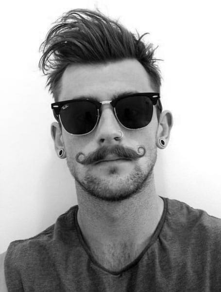 Handlebar Mustache With Blow Out