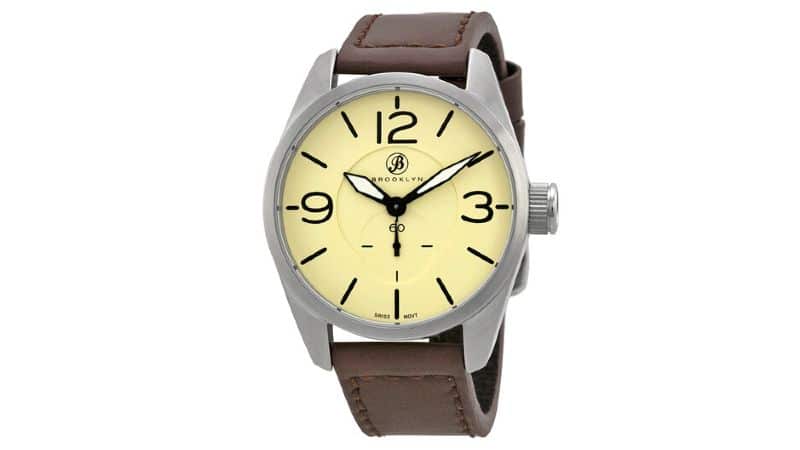 Brooklyn Watch Co. Lafayette Tan Dial Brown Leather Swiss Quartz (1)