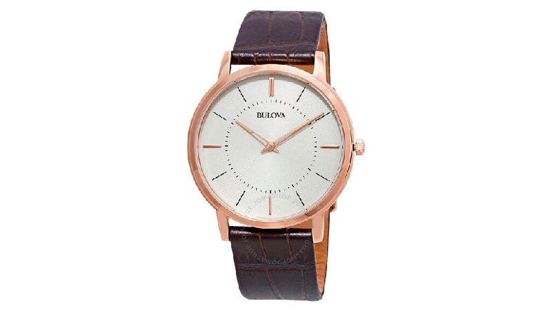 Bulova Classic Warm Grey Dial Rose Gold Tone Men's Watch