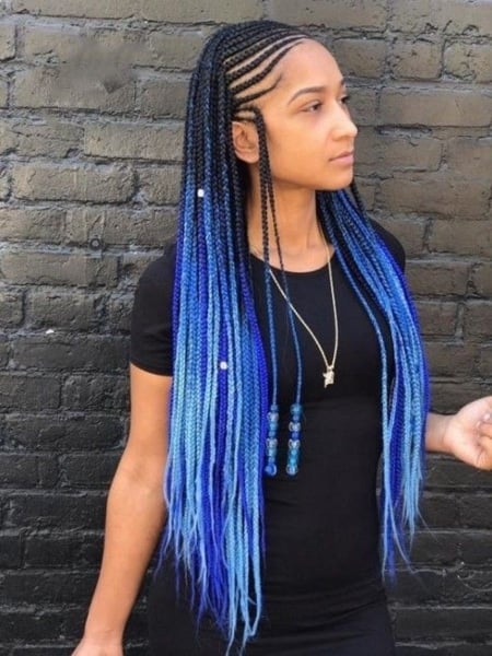 Blue Braided Hair