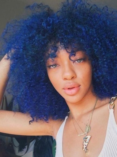 Blue Curly Hair