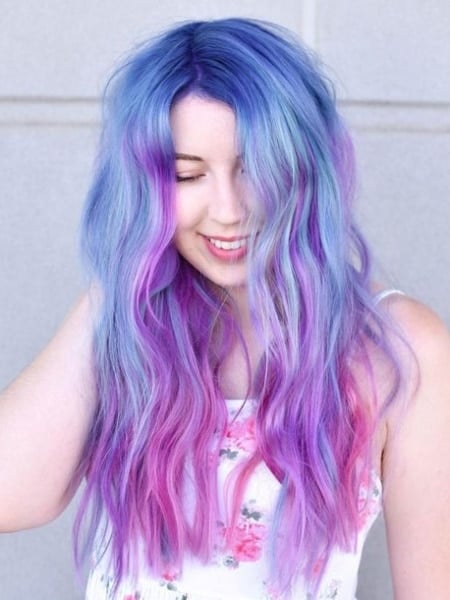 what happens if you mix blue and purple hair dye