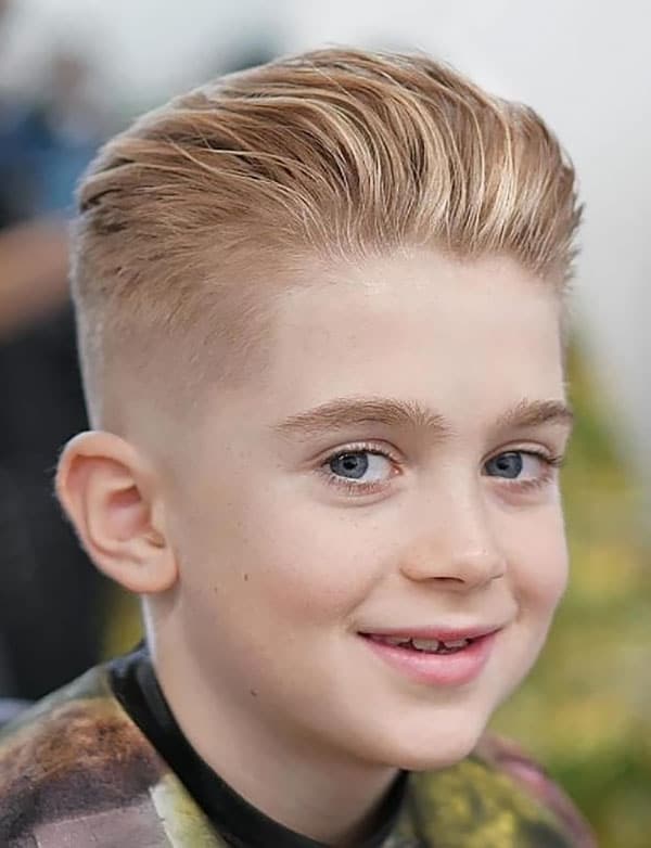 Boy Haircut Comb Back With Skin Fade