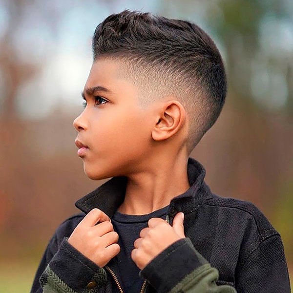 Boy Haircut Drop Fade With Quiff