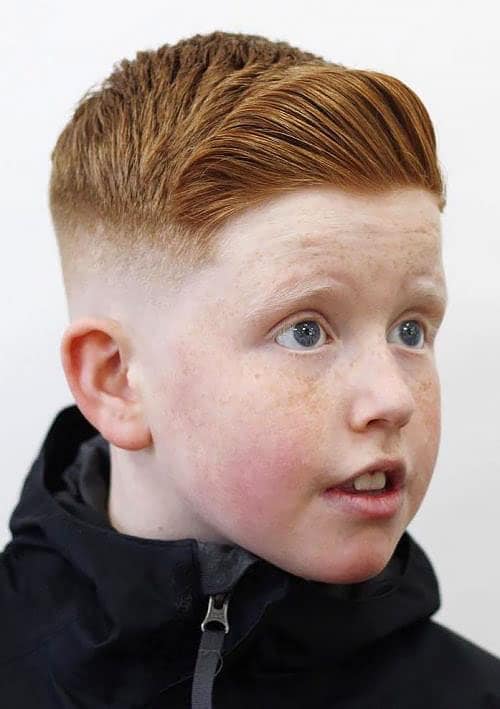 Boy Haircut High Fade With Quiff