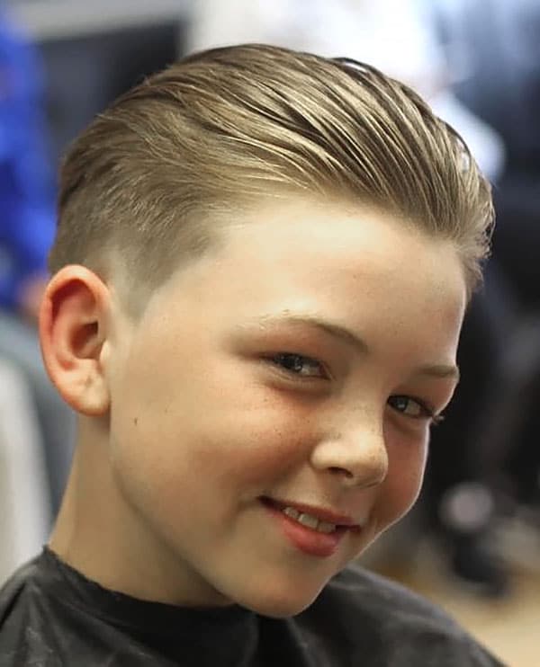 Slick Back With Taper Fade - Haircuts for boys