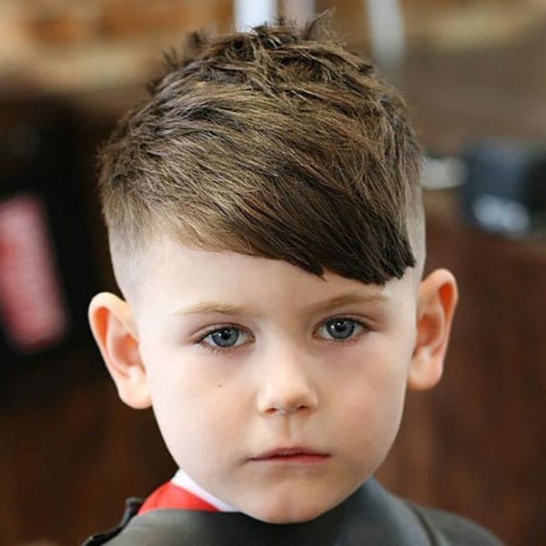 Boy Haircut Textured Crop With Angular Fringe