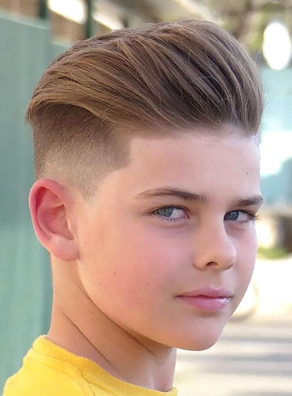 Boy Haircut Undercut With Brushed Back Hair