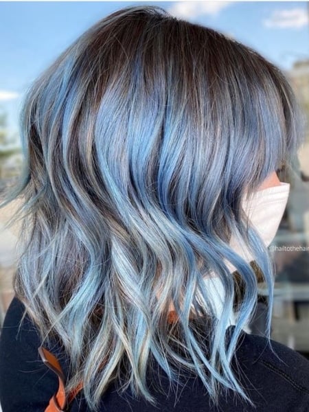 Brown Hair With Blue Highlights
