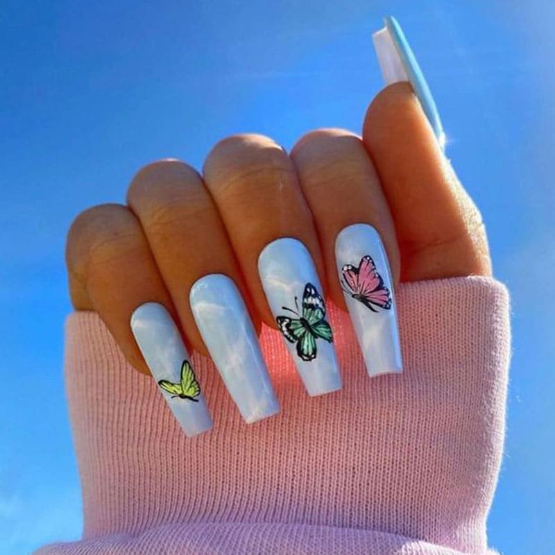 Butterfly Coffin Nails