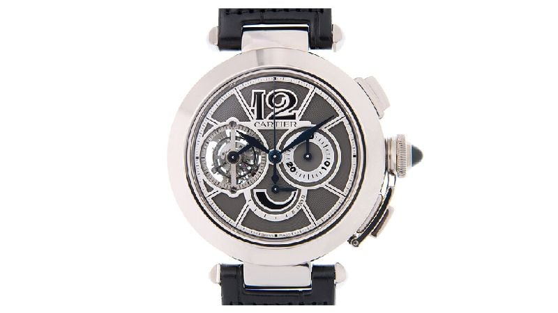 Cartier Pasha Tourbillon Chronograph 18 Kt White Gold Men's Watch