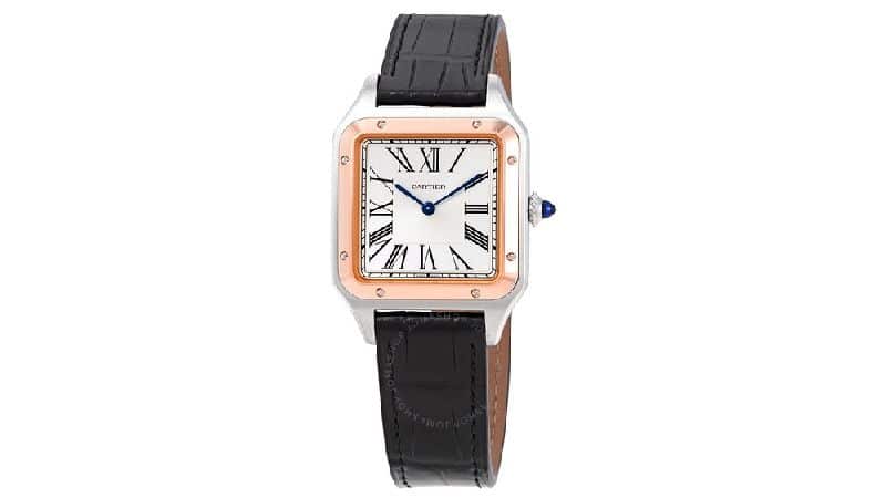 Cartier Santos Dumont Large Silver Dial Watch
