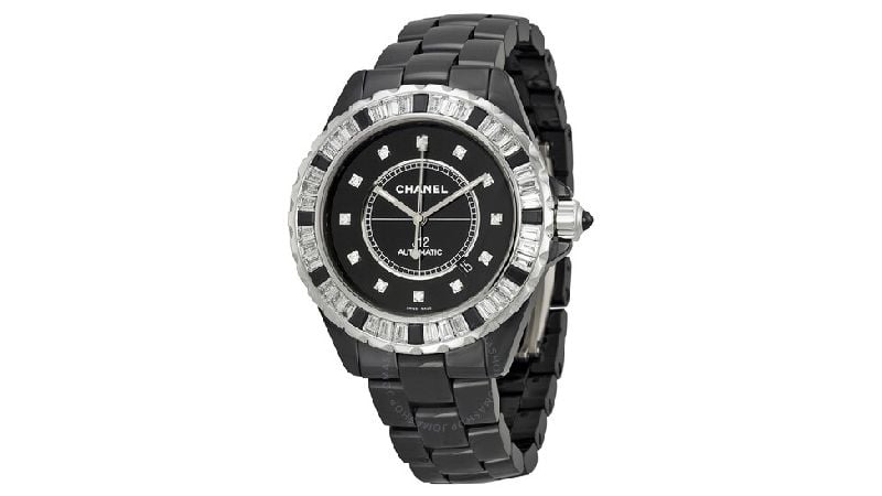 Chanel J12 Automatic Black Diamond Dial Black Ceramic Men's Watch