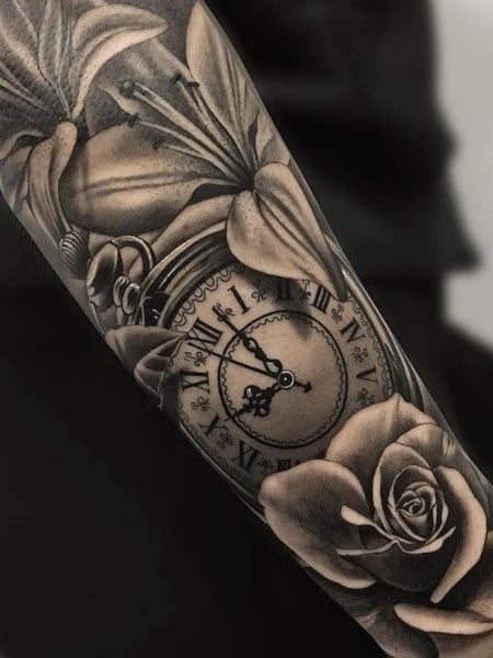 Clock Sleeve Tattoo