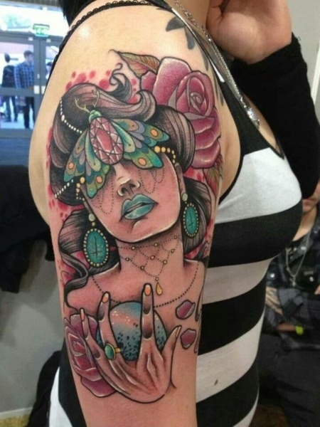 Colorful Upper Arm Tattoo