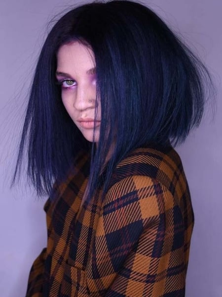 Dark Blue Short Hair - Etsy
