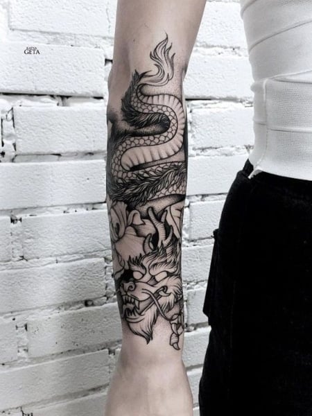 Dragon Lower Arm Tattoo