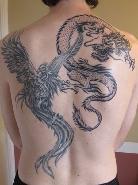 Dragon And Phoenix Tattoo