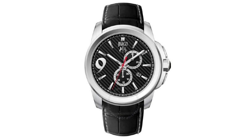 Jivago Gliese Black Dial Black Leather Men's Watch