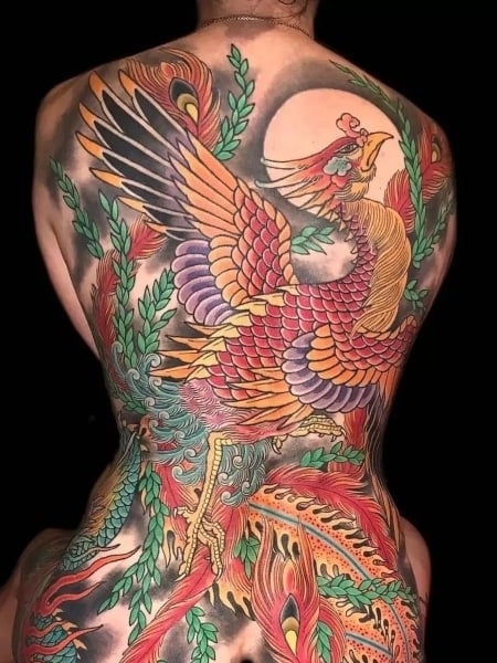 Female Phoenix Tattoo On Back - Tattoos Designs