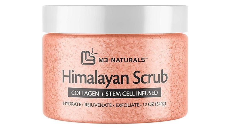 M3 Naturals Himalayan Salt Body Scrub Infused With Collagen And Stem Cell