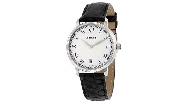 Montblanc Tradition Date White Guilloche Dial Men's Watch