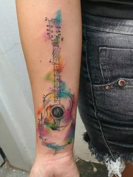 Music Lower Arm Tattoo