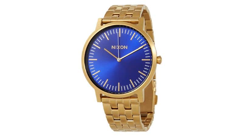 Nixon Porter Blue Dial Yellow Gold Pvd Men's Watch