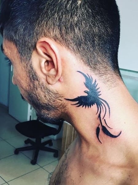 Neck Phoenix Tattoo