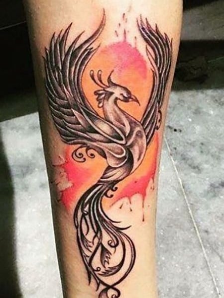 Phoenix Lower Arm Tattoo