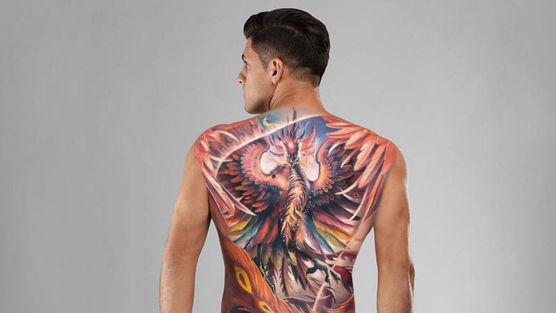Grey Phoenix Tattoo On Chest  Tattoo Designs Tattoo Pictures