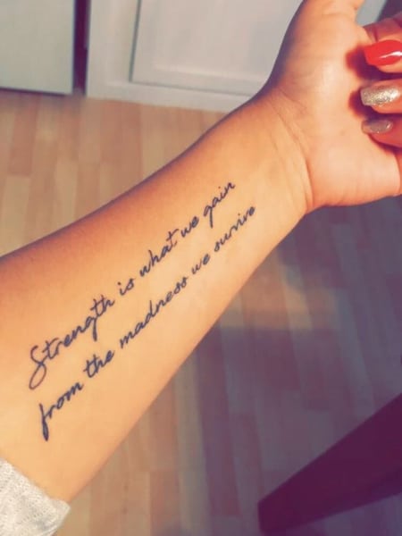 Quote Lower Arm Tattoo