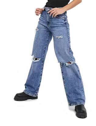 Ripped Wide Leg Jeans