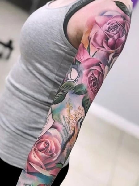Rose Sleeve Tattoo 