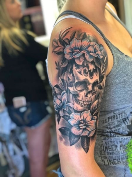 Skull Half Sleeve Tattoo