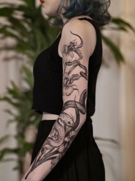 Snake Sleeve Tattoo