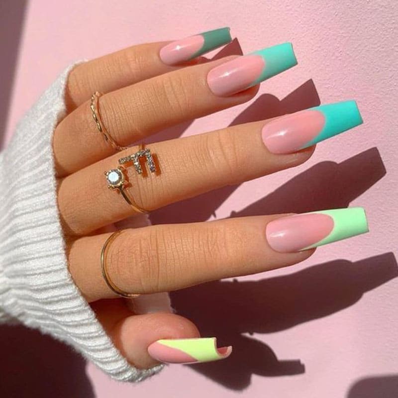 Summer Coffin Nails