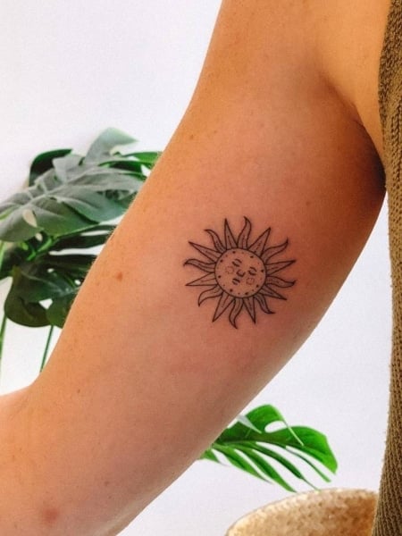Sun Inner Arm Tattoo