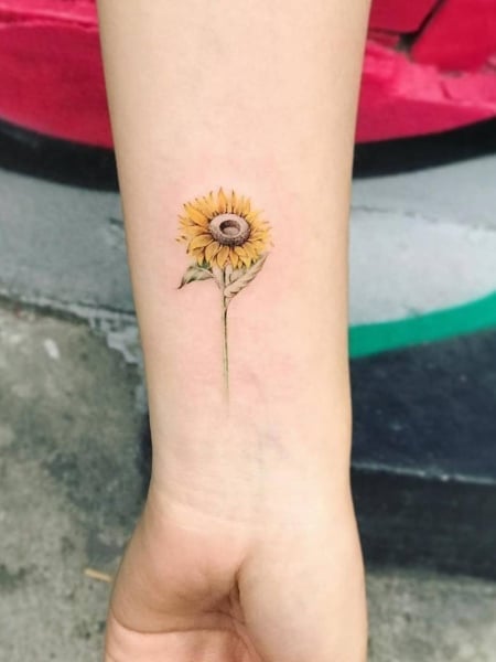 Sunflower Lower Arm Tattoo