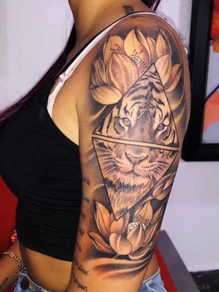 Tiger Half Sleeve Tattoo 